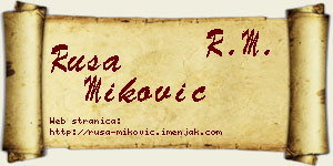 Rusa Miković vizit kartica